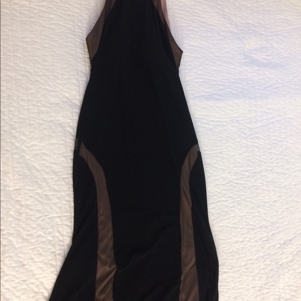 Night Way - Black/Nude Mesh Gown - Picture 5 of 7